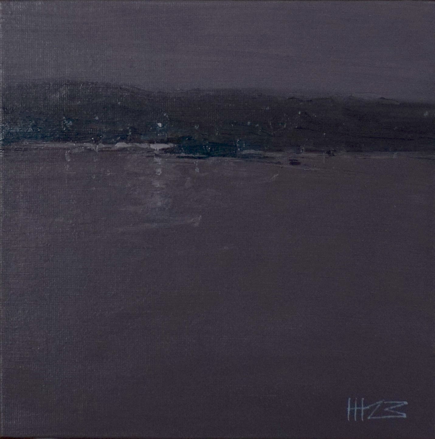 Gray across the bay- 18x18cm / Oil painting on canvas panel