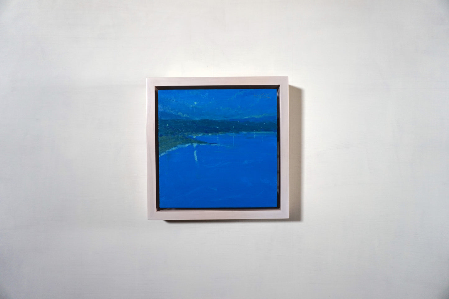 Blue and beach- 18x18cm / Oil painting on canvas panel
