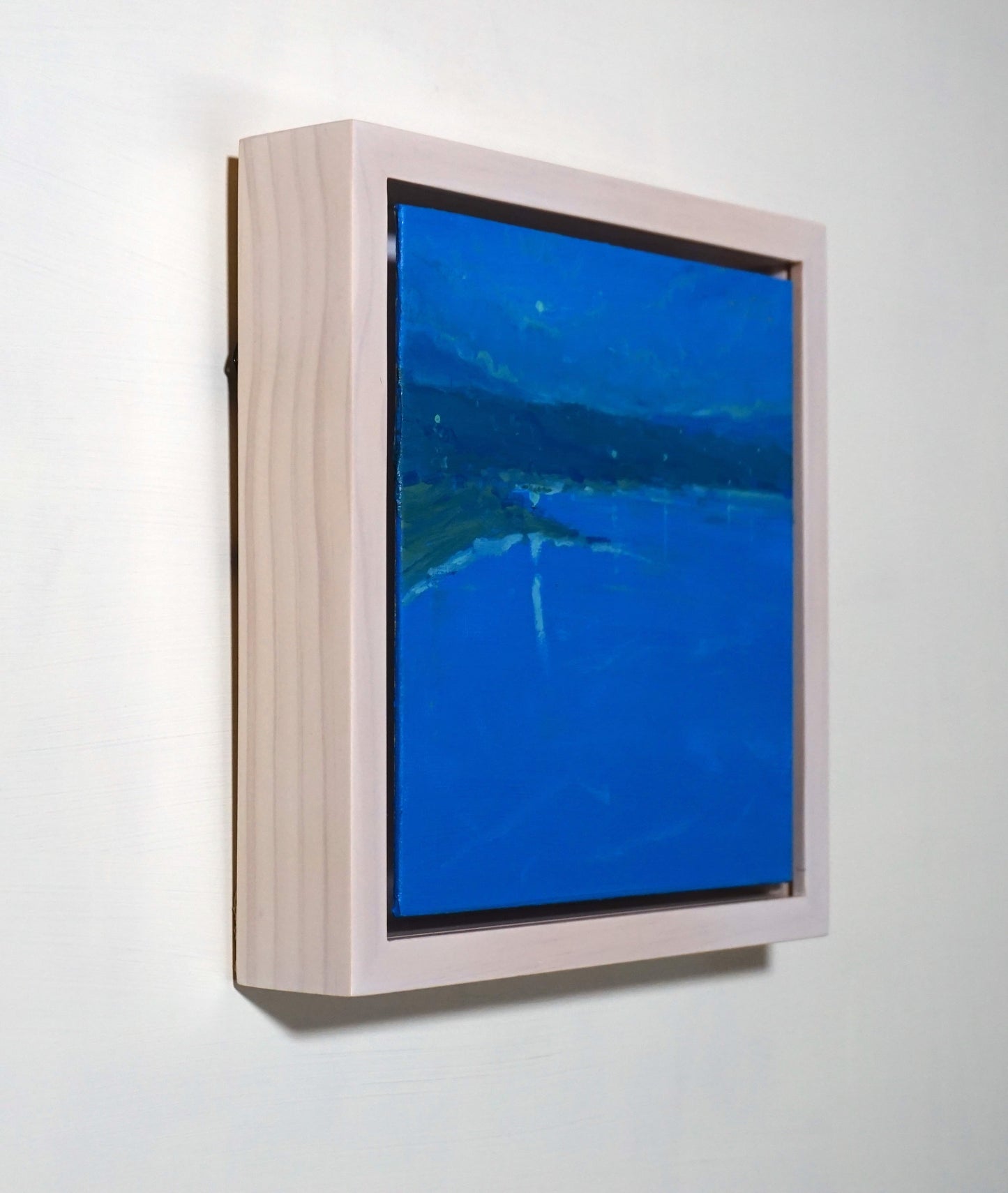 Blue and beach- 18x18cm / Oil painting on canvas panel
