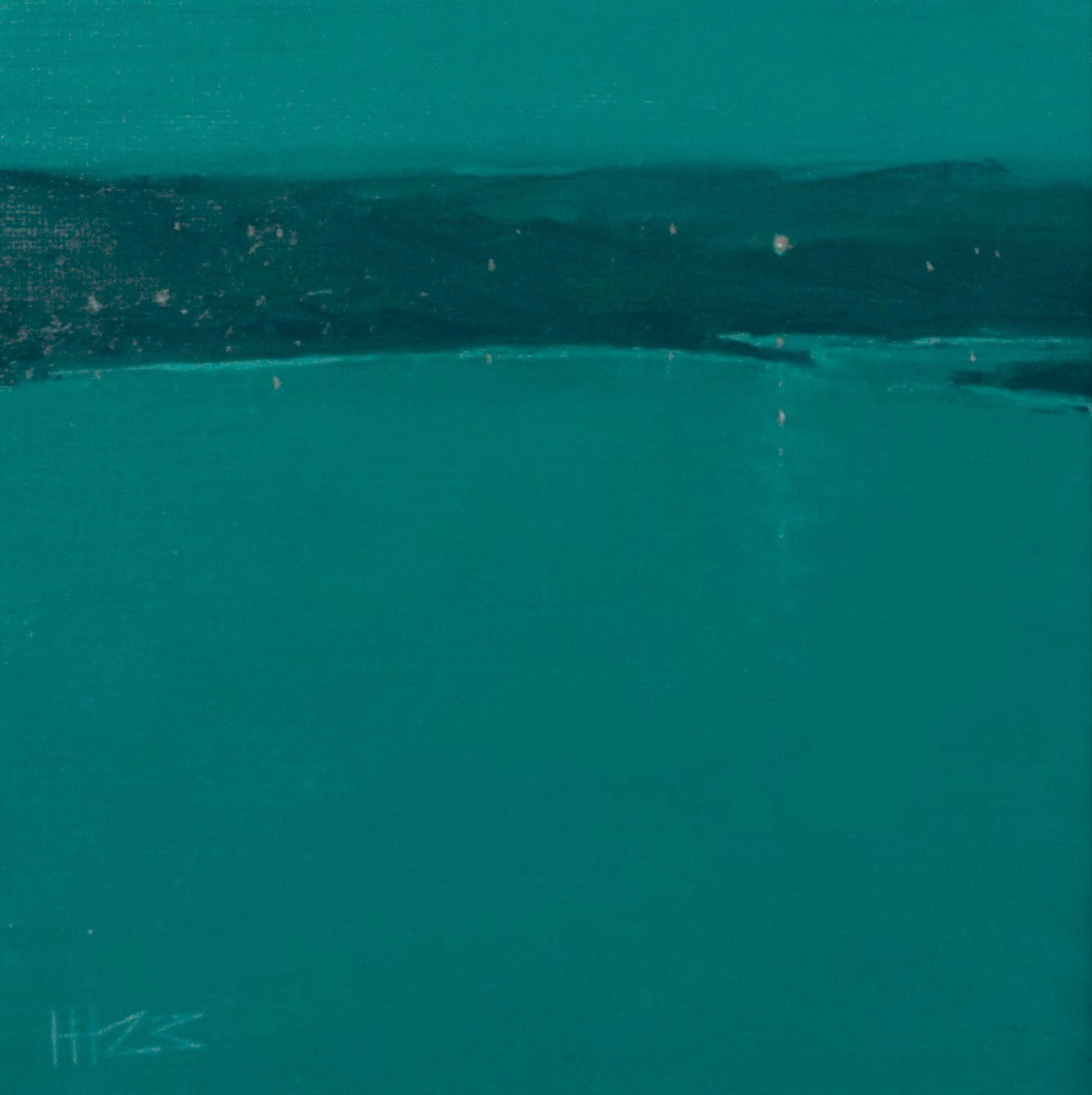 Quiet green- 18x18cm / Oil painting on canvas panel