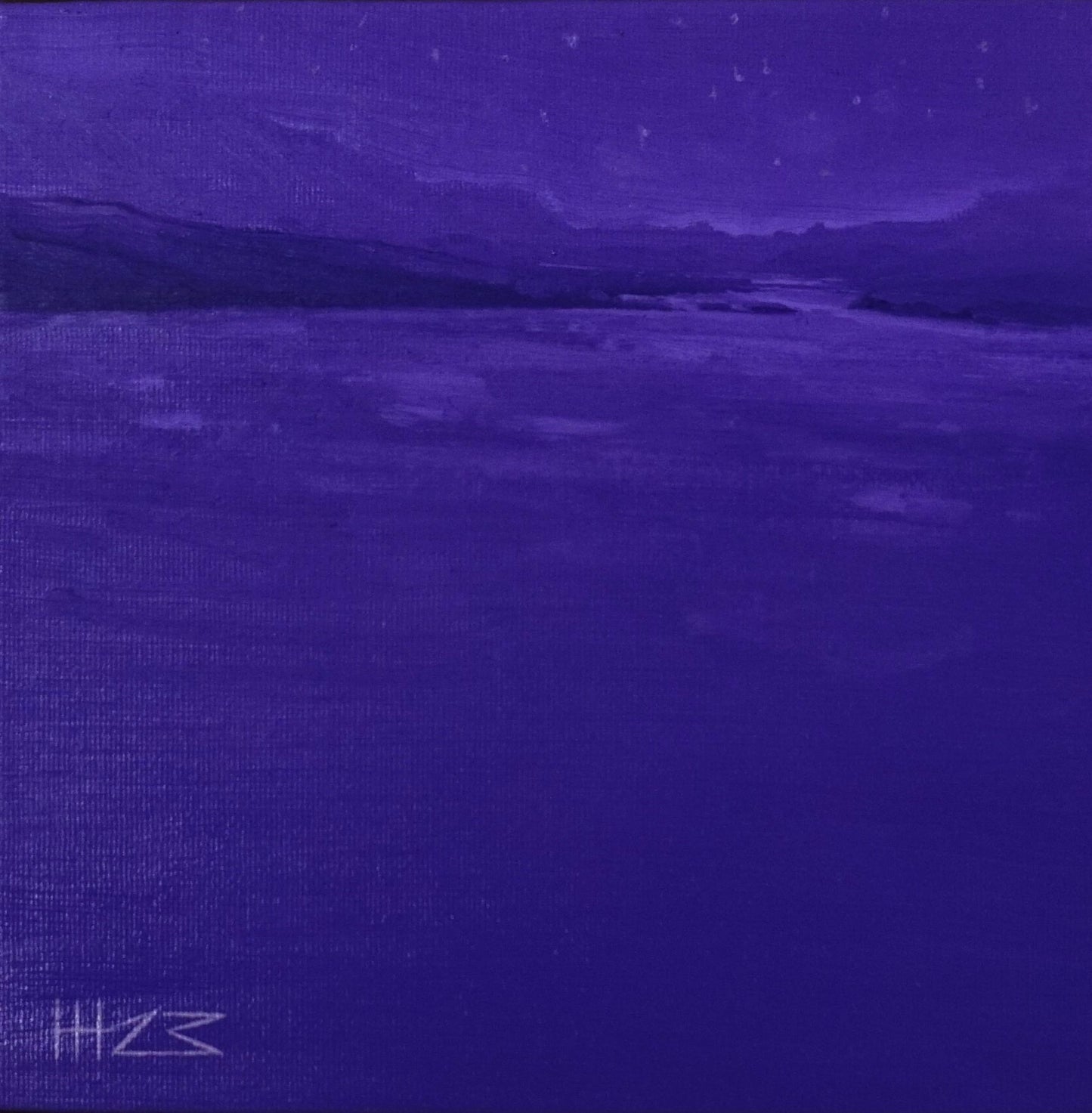 Purple light- 18x18cm / Oil painting on canvas panel