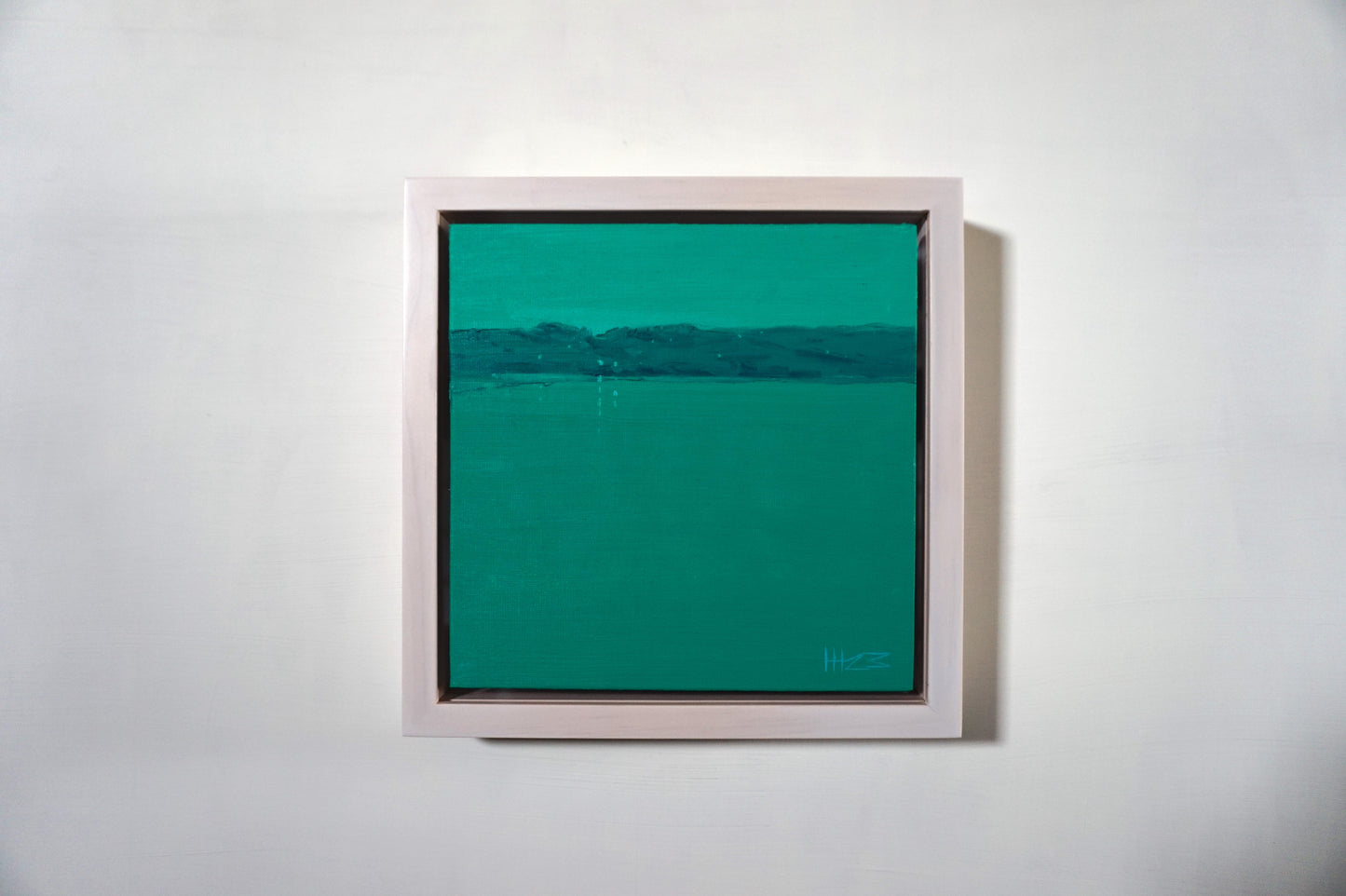 Calming green- 18x18cm / Oil painting on canvas panel