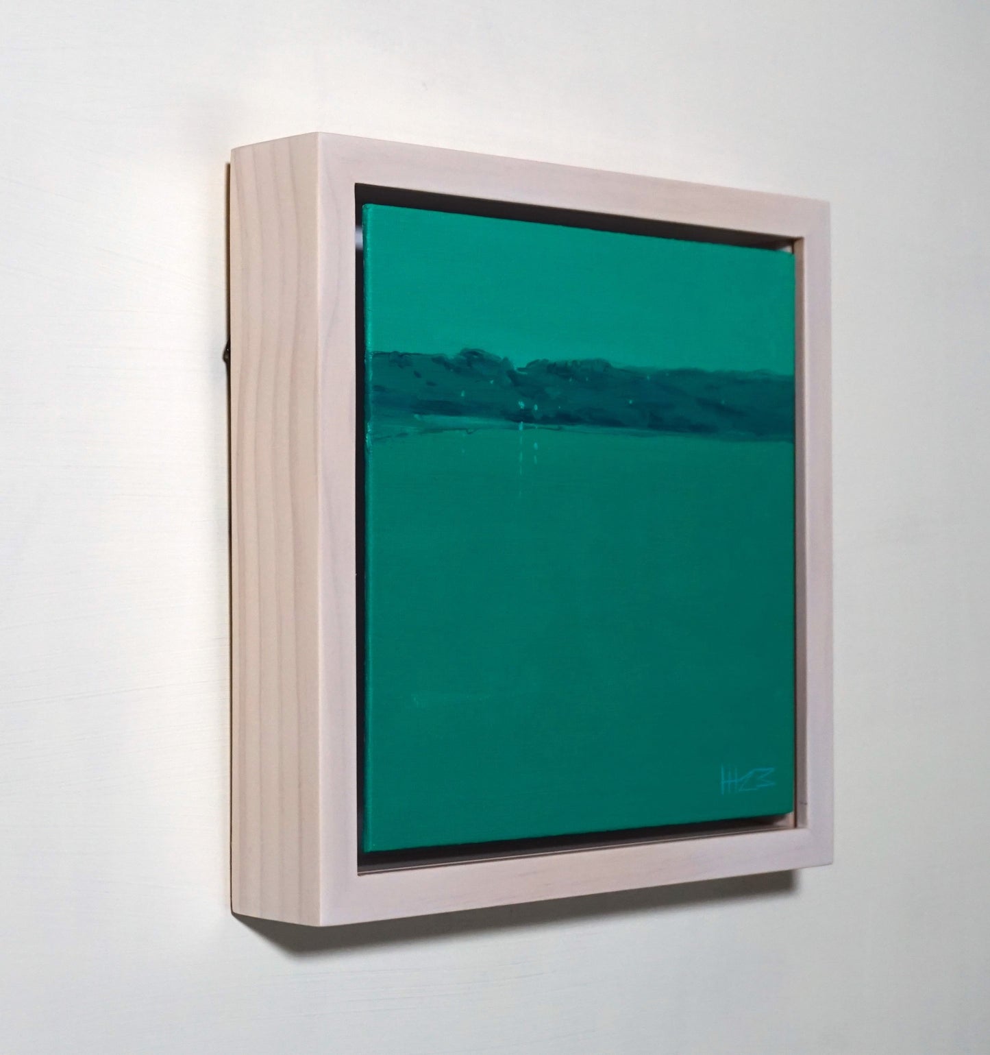 Calming green- 18x18cm / Oil painting on canvas panel