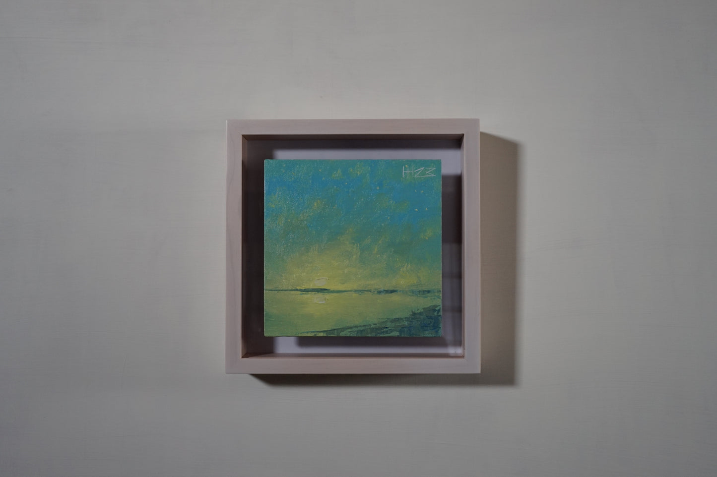 Sun and stars- 15x15cm / Oil painting on canvas panel