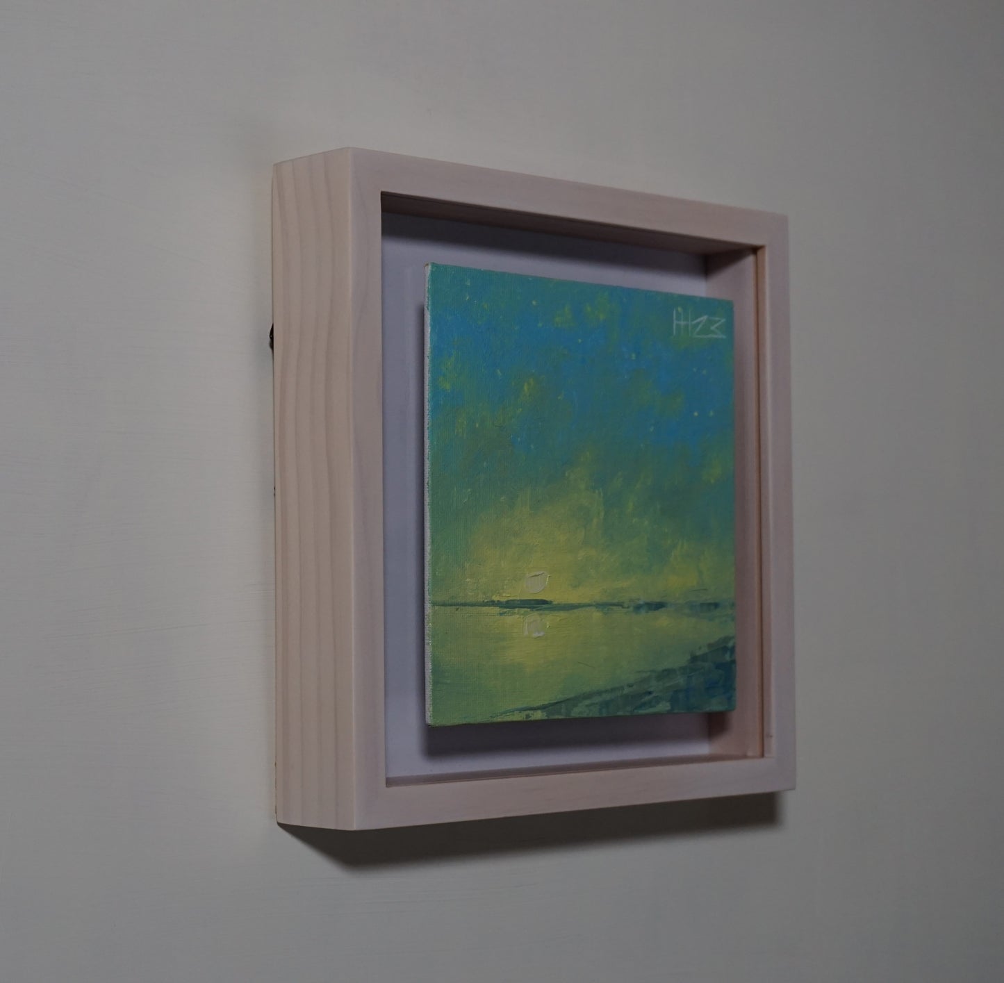 Sun and stars- 15x15cm / Oil painting on canvas panel