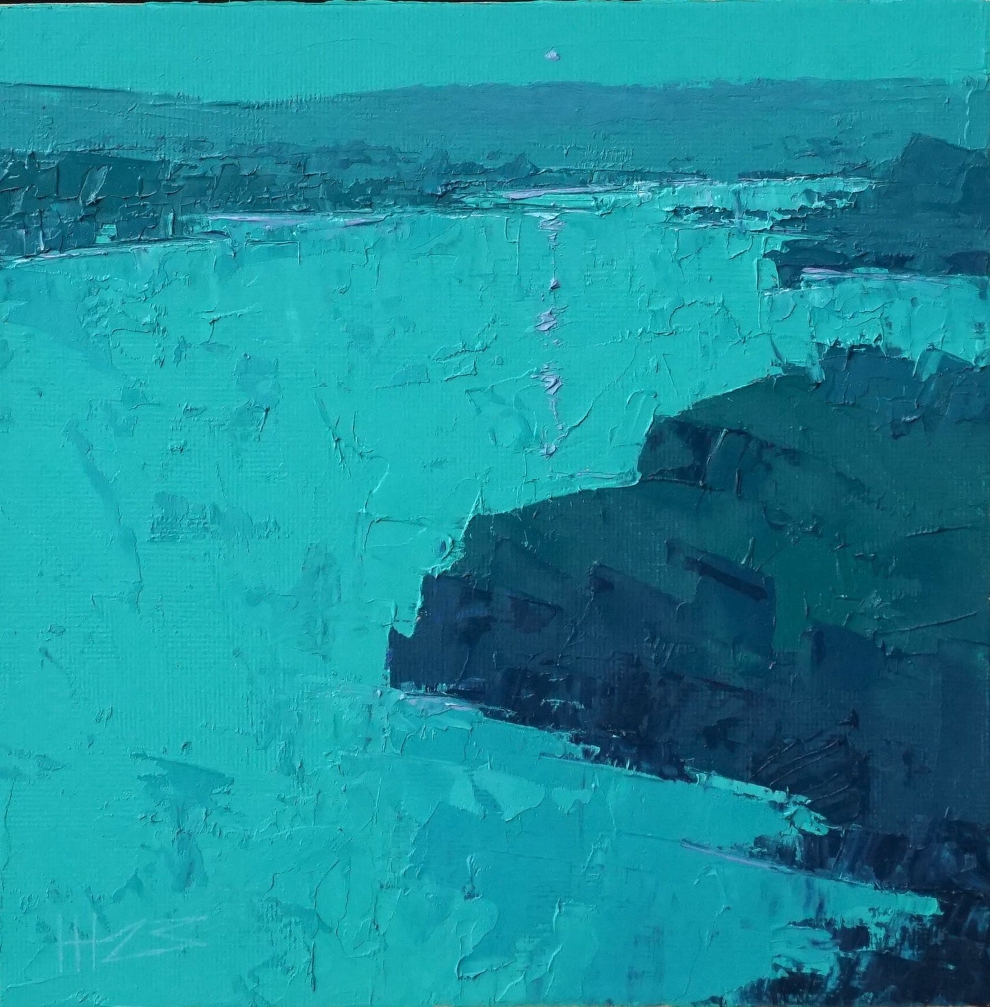 The texture of calm- 18x18cm / Oil painting on canvas panel