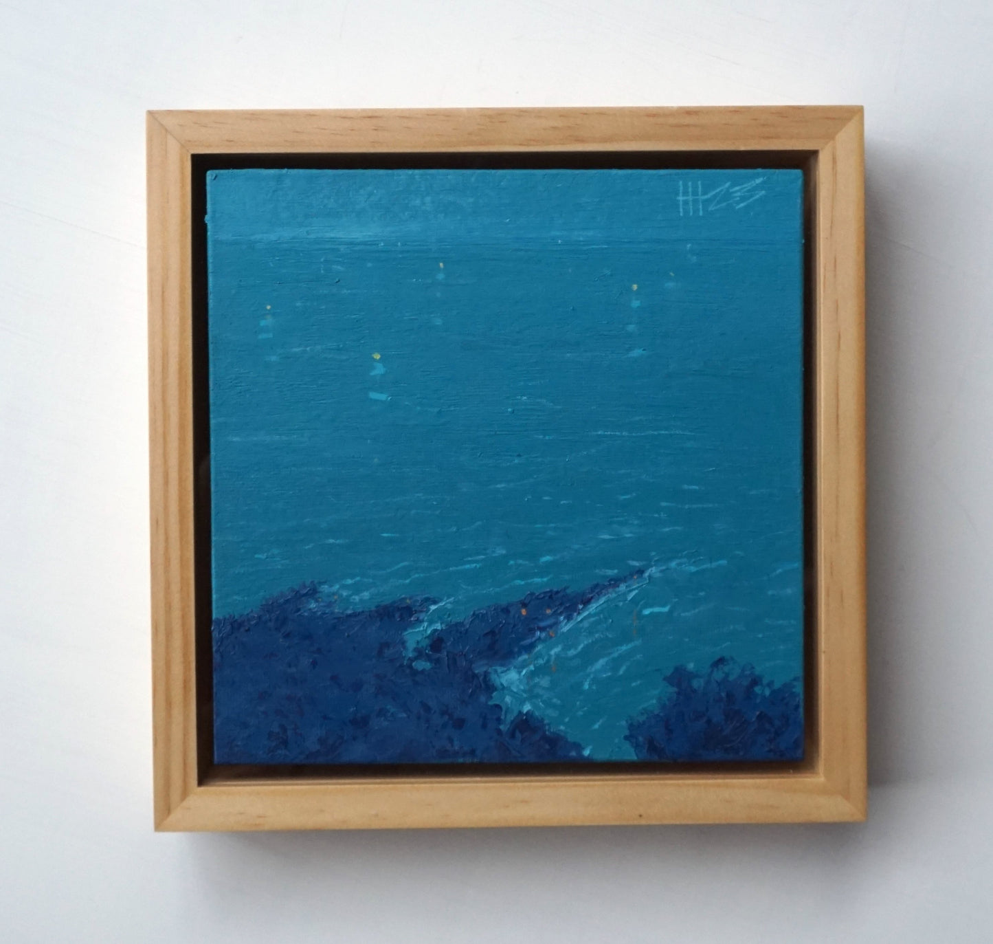 Ships in the fog - 18x18cm / Oil painting on canvas panel