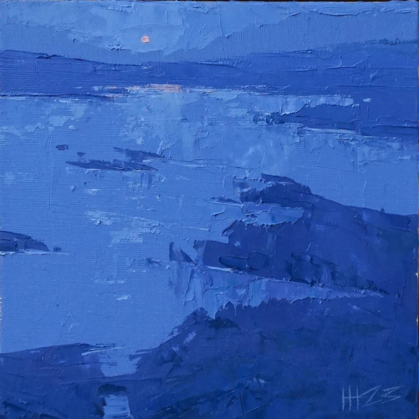 In the moonlight- 18x18cm / Oil painting on canvas panel