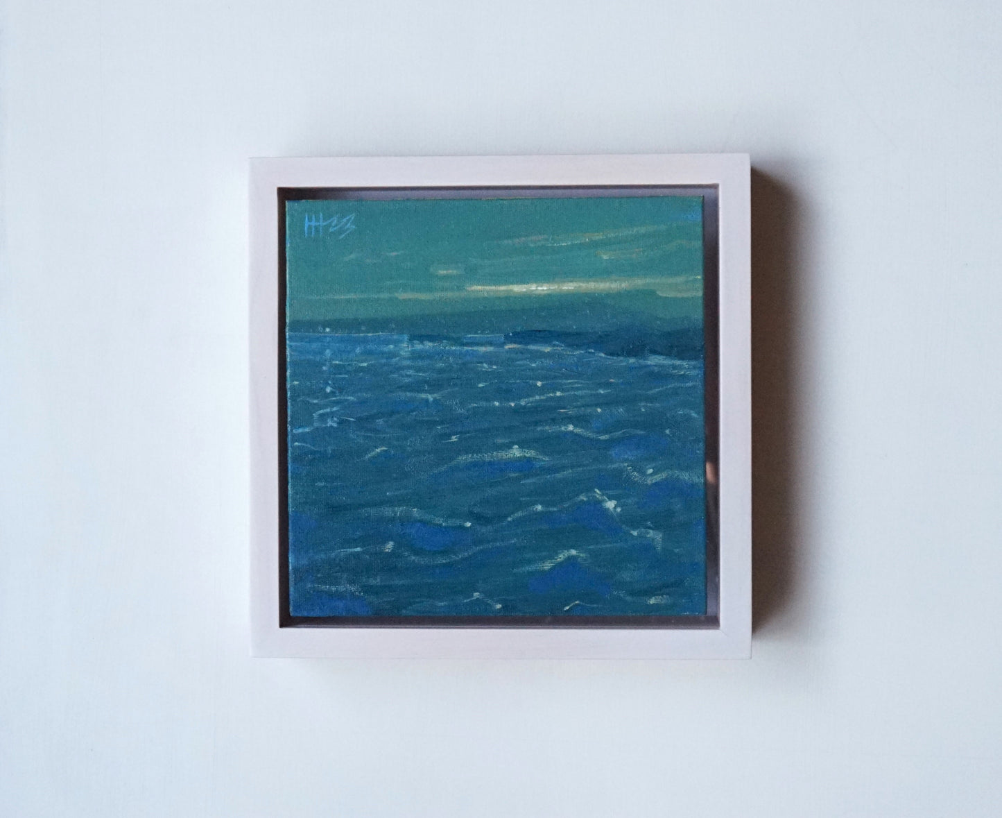 First light dancing on the waves- 18x18cm / Oil painting on canvas panel