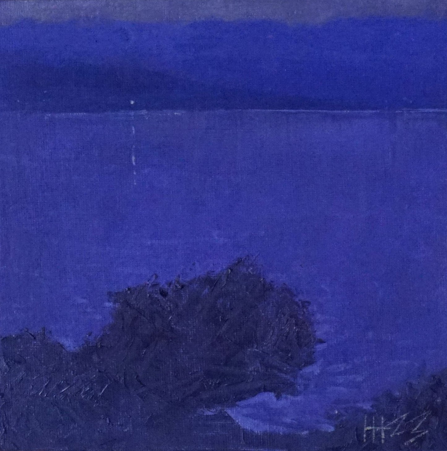 Lone light- 18x18cm / Oil painting on canvas panel
