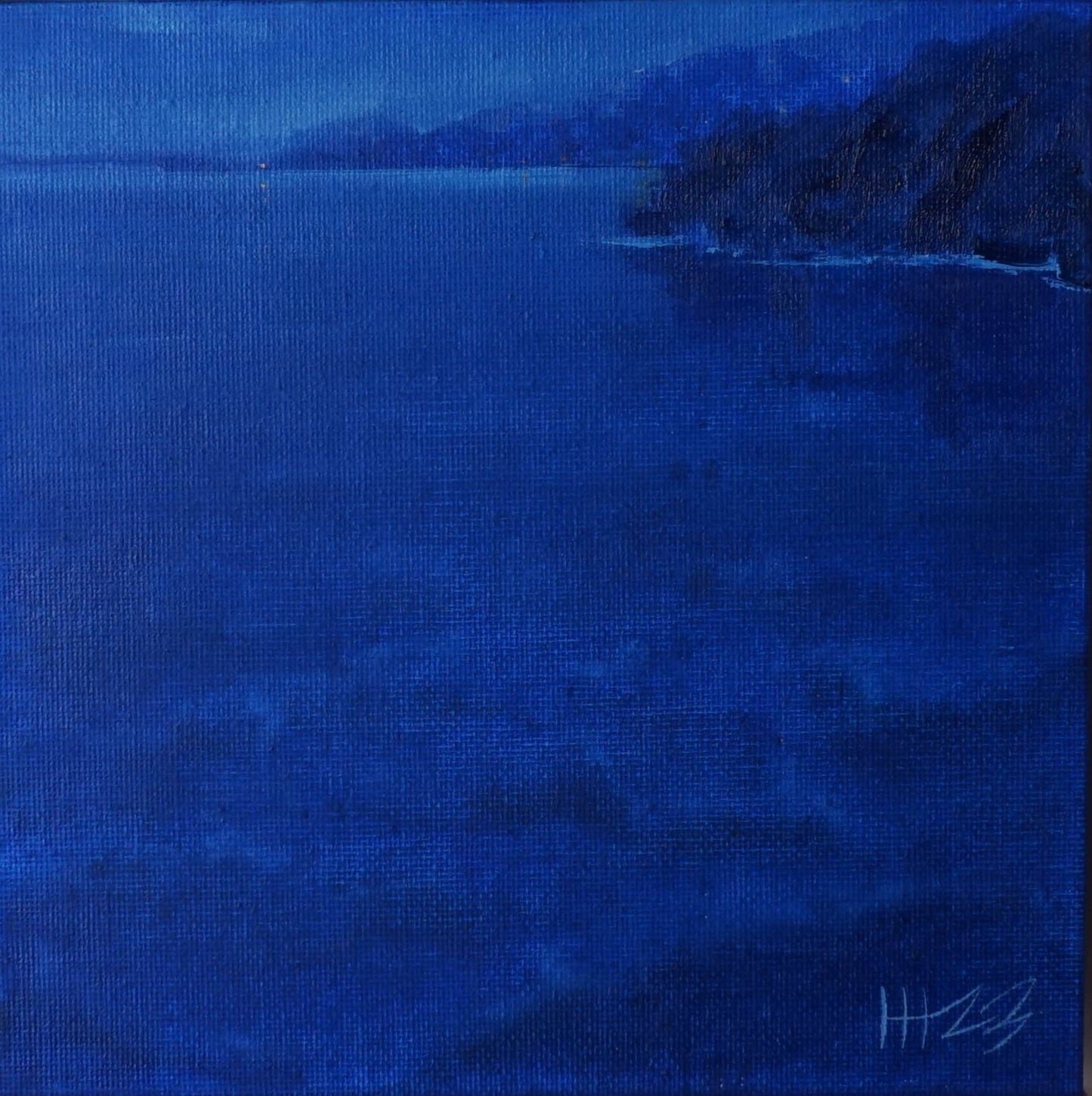Distant glow- 18x18cm / Oil painting on canvas panel