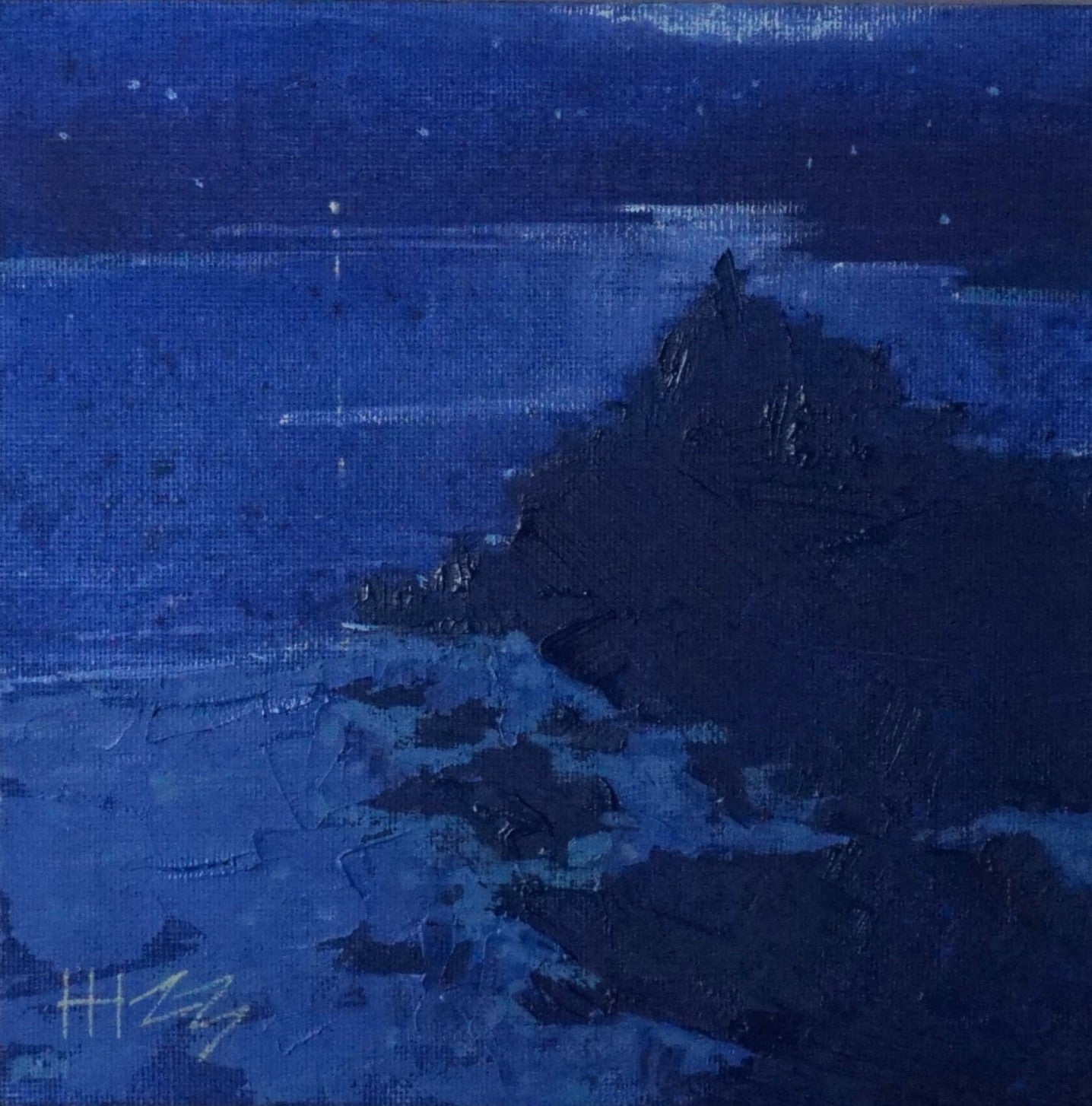 Glorious night- 18x18cm / Oil painting on canvas panel