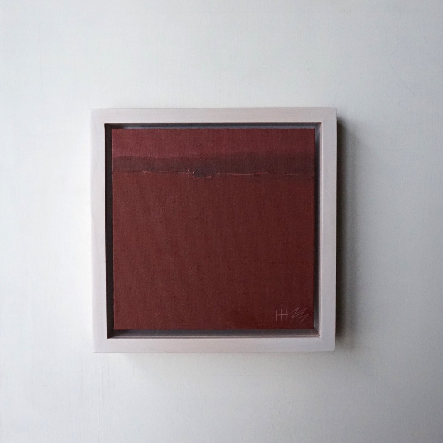 Lonely red- 18x18cm / Oil painting on canvas panel