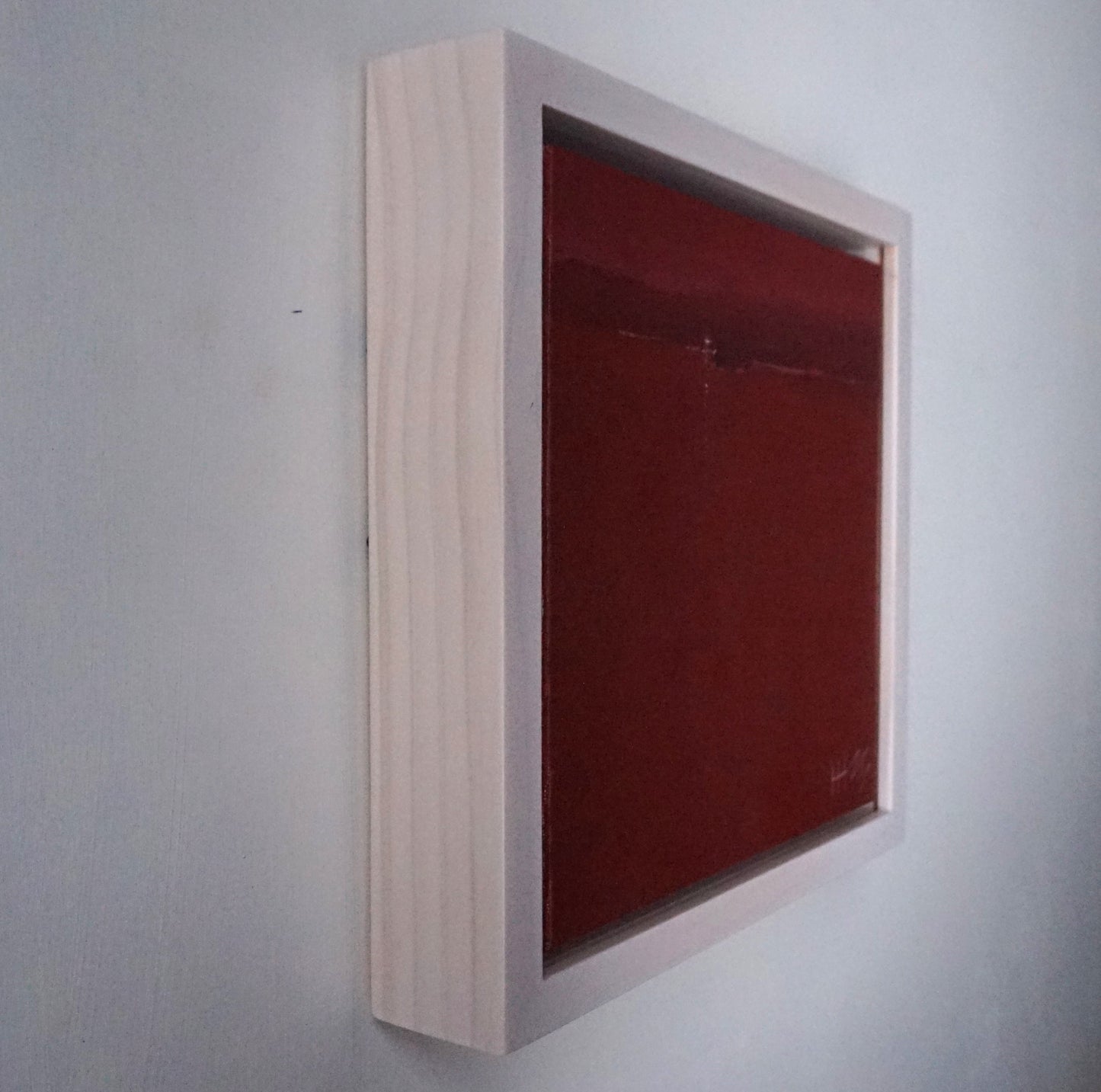Lonely red- 18x18cm / Oil painting on canvas panel