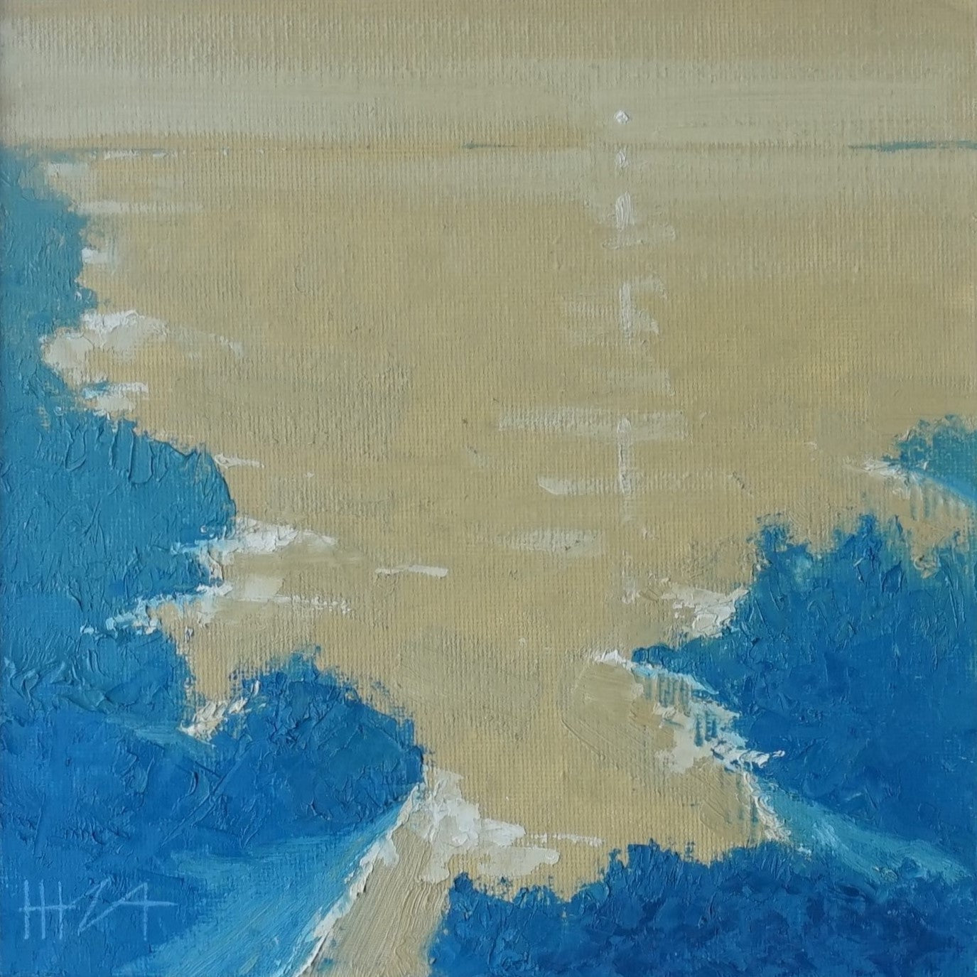 Just in time- 20x20cm / Oil painting on canvas panel