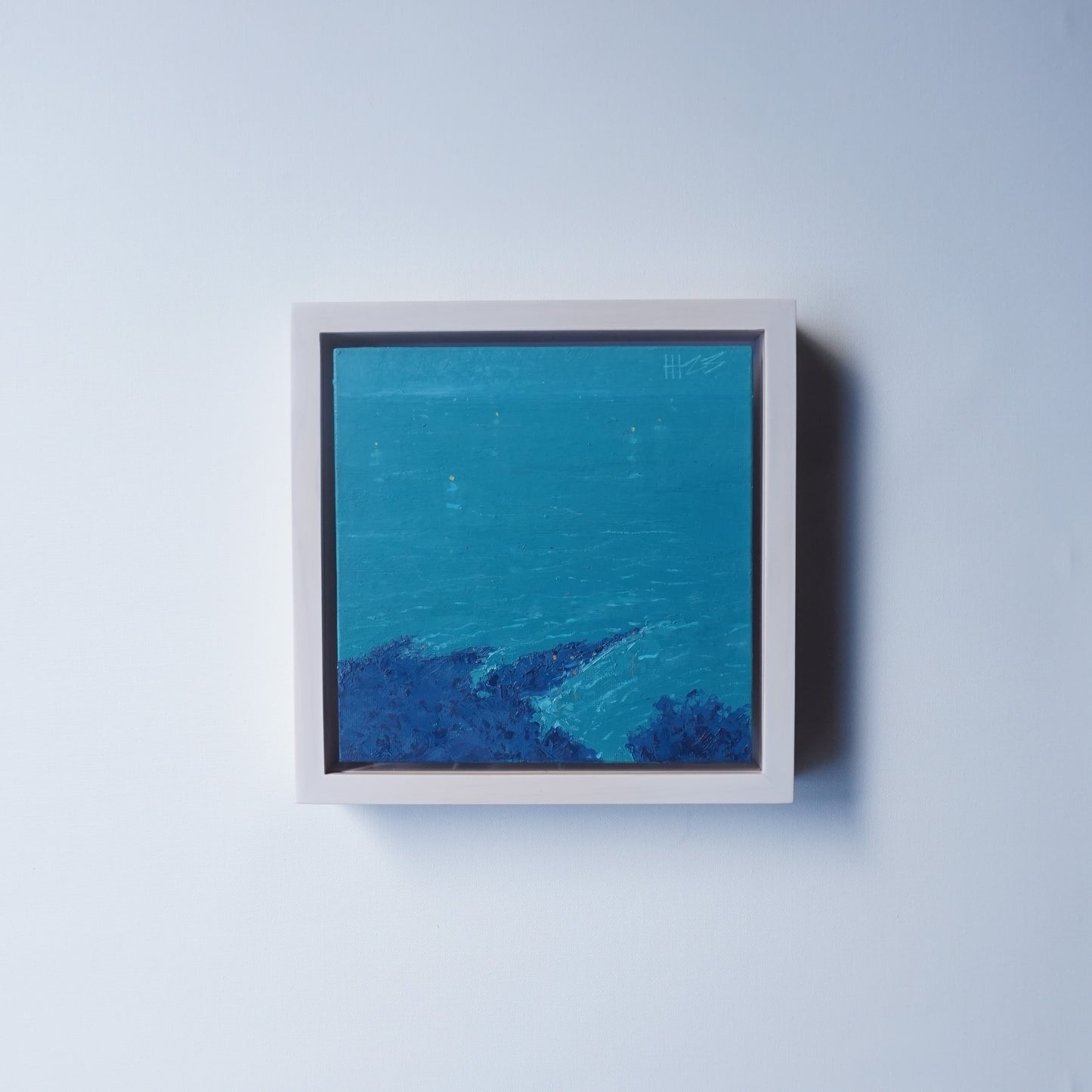 Ships in the fog - 18x18cm / Oil painting on canvas panel