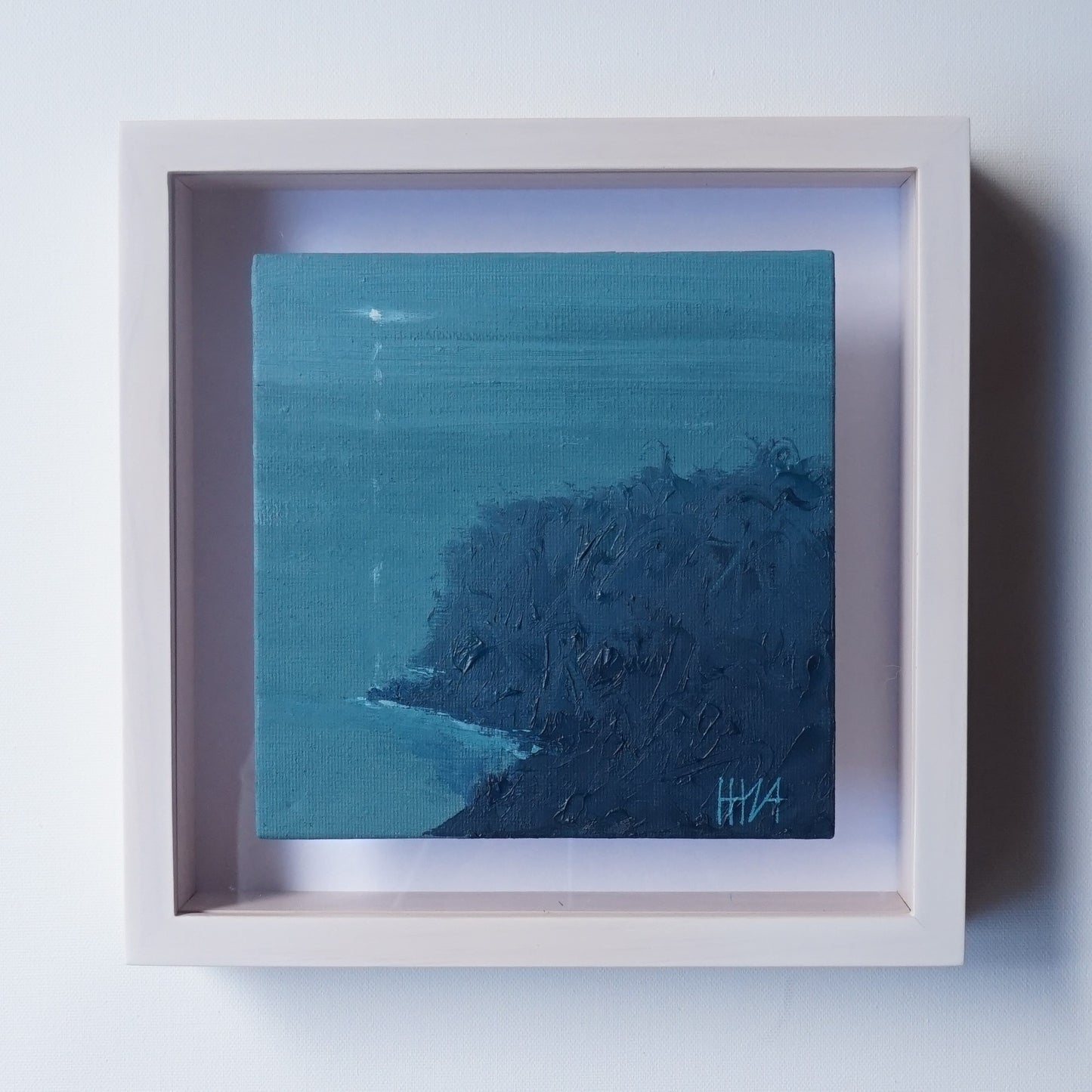Heavy fog in the moonlight- 15x15cm / Oil painting on canvas panel