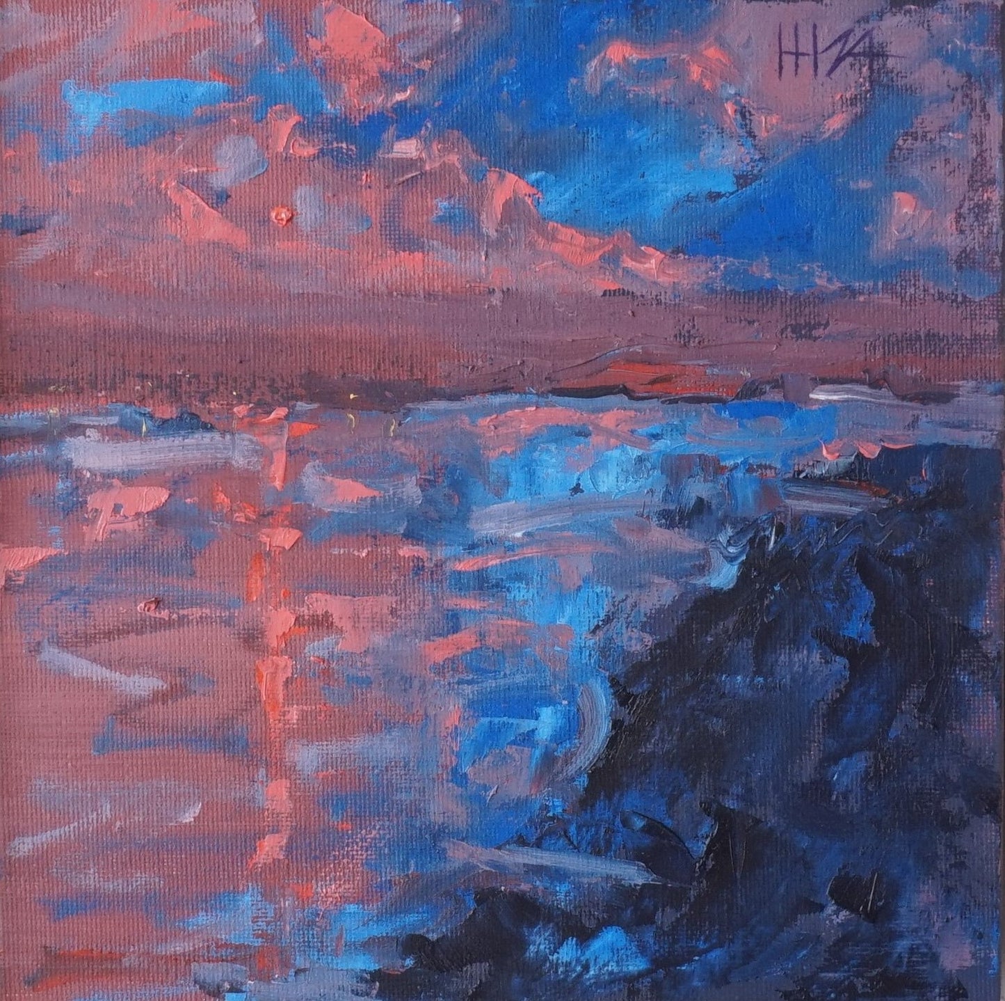 Nature's entertainment- 20x20cm / Oil painting on canvas panel