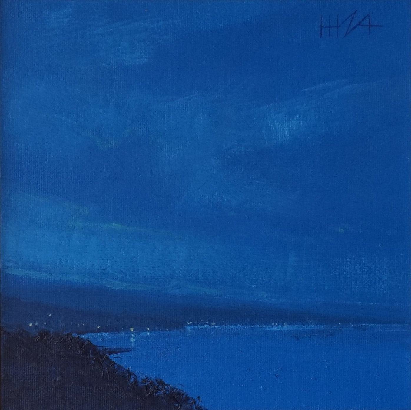 Blues- 20x20cm / Oil painting on canvas panel