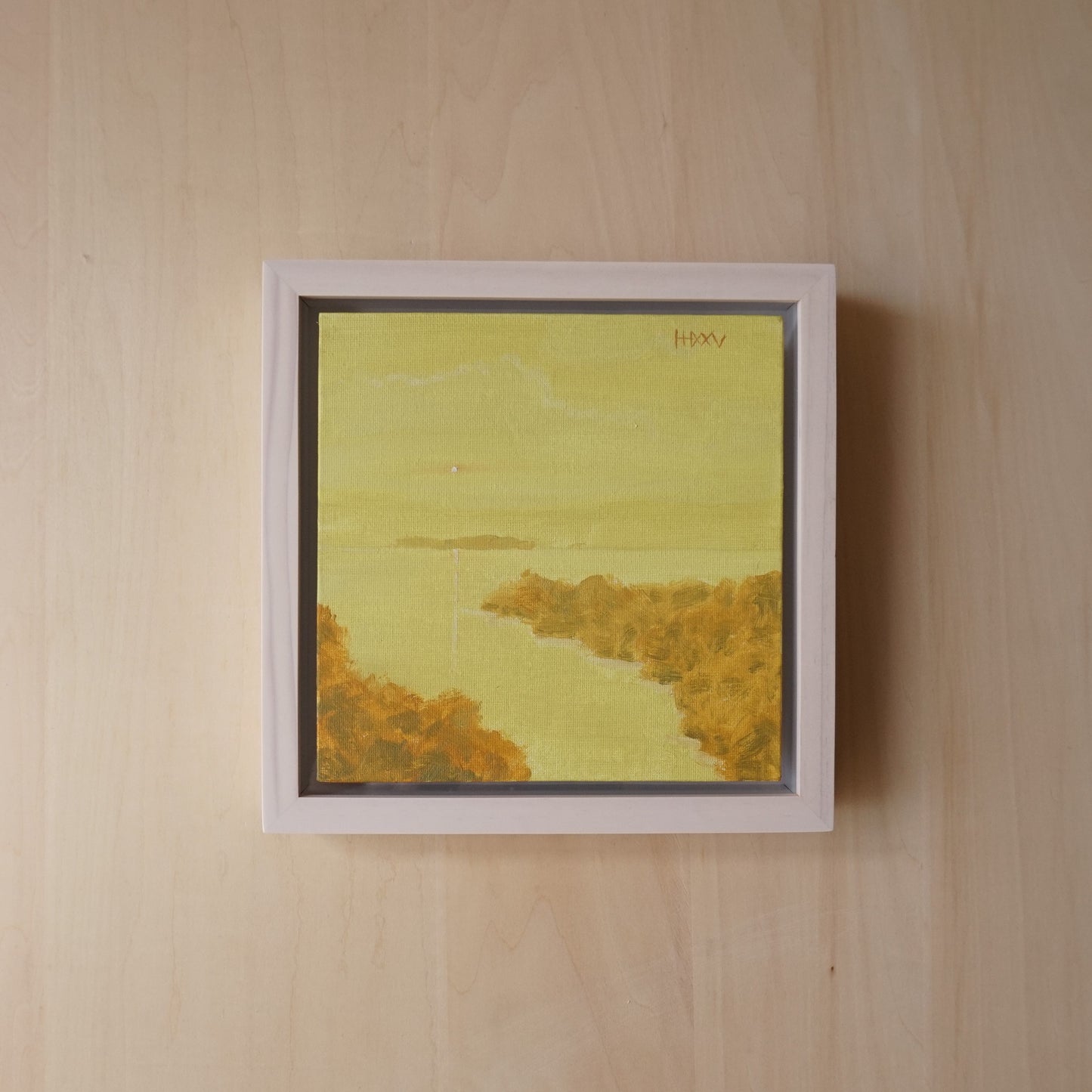 All was yellow- 18x18cm / Oil painting on canvas panel
