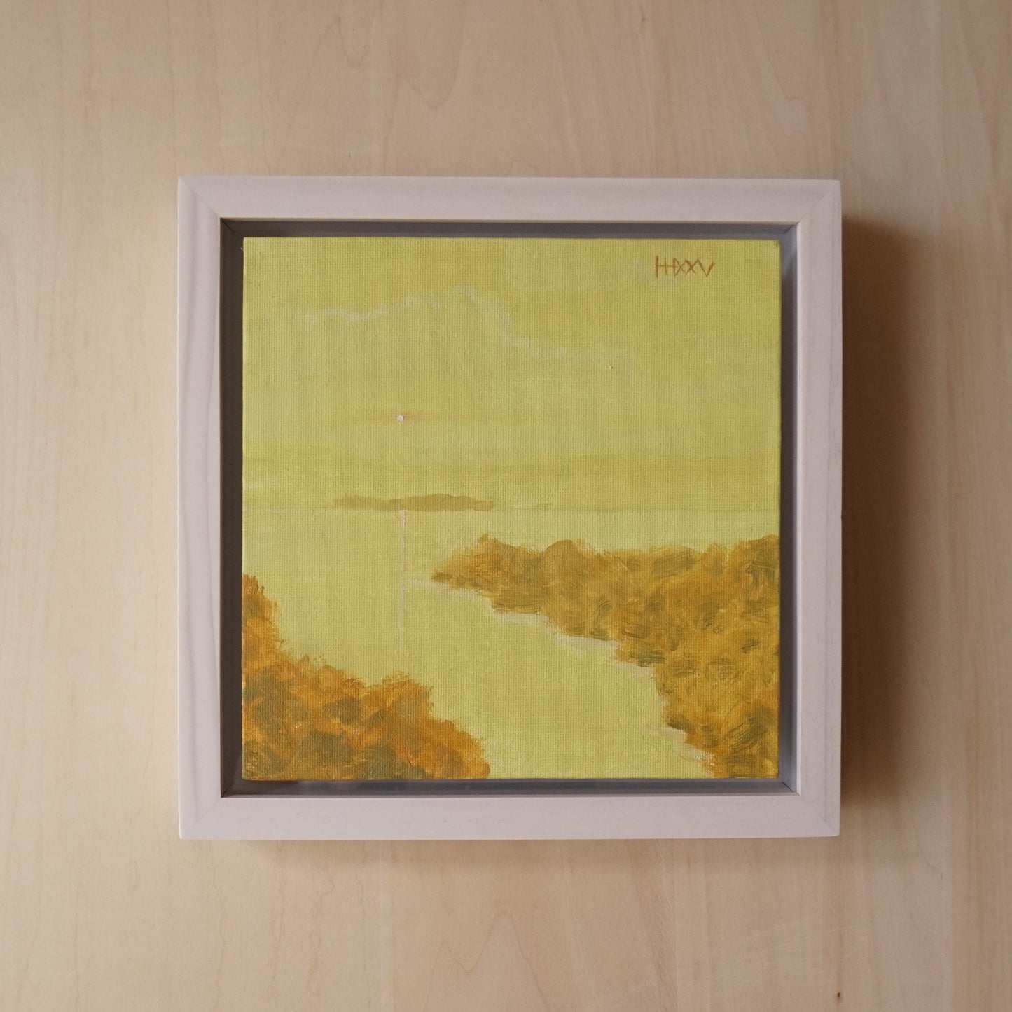 All was yellow- 18x18cm / Oil painting on canvas panel