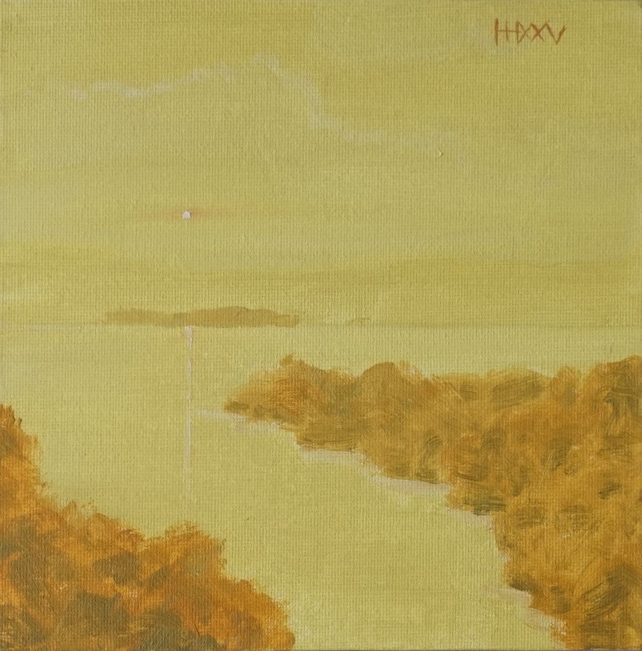 All was yellow- 18x18cm / Oil painting on canvas panel