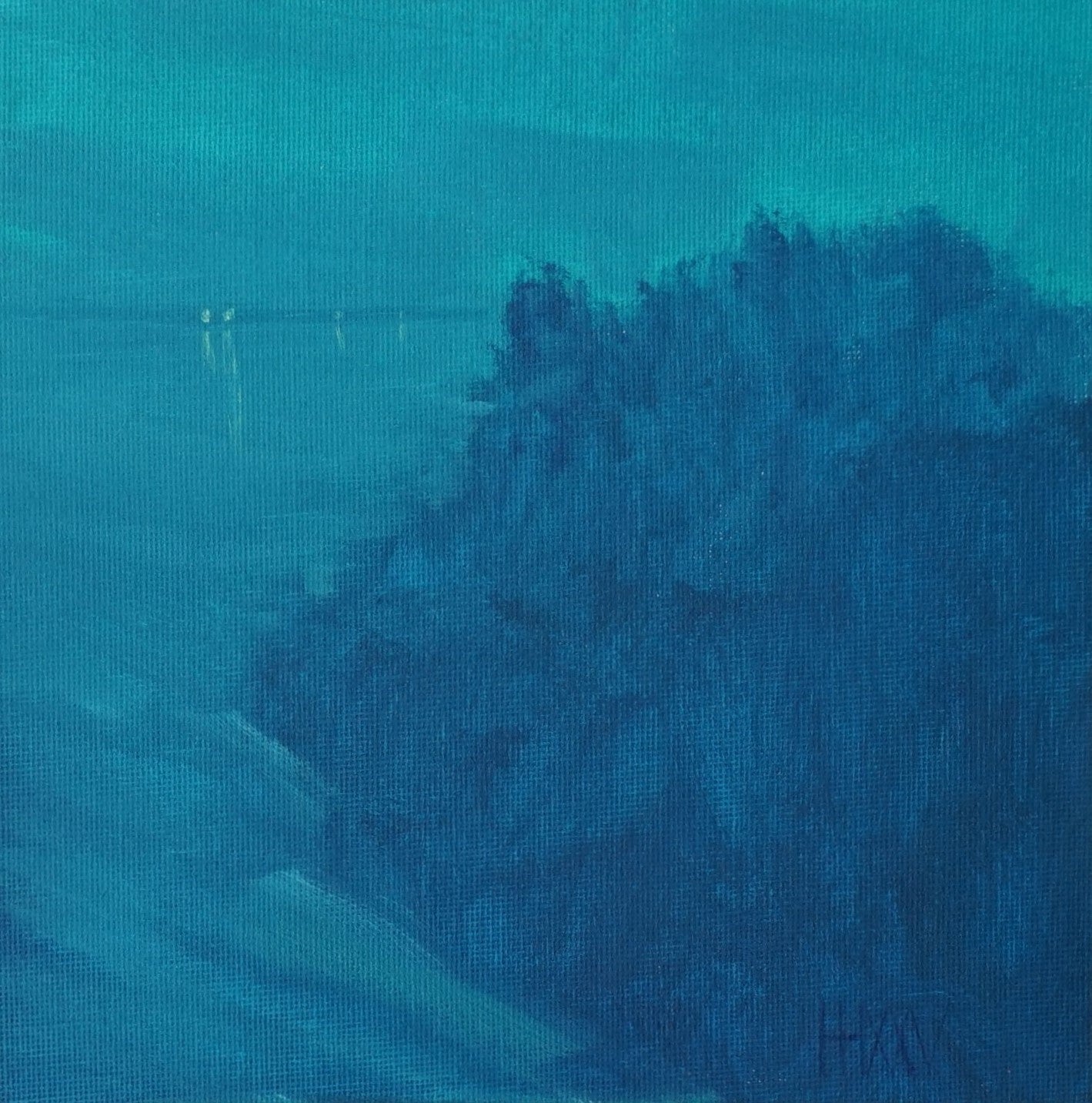 Sweeping sea- 18x18cm / Oil painting on canvas panel