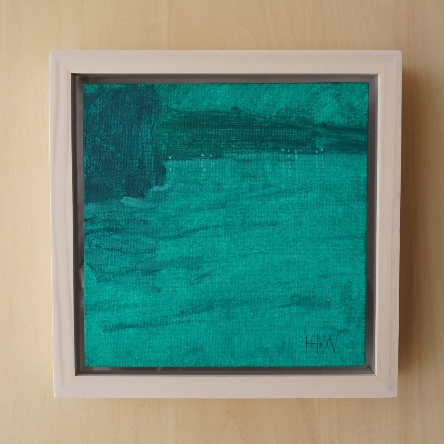 Expression in green- 18x18cm / Oil painting on canvas panel