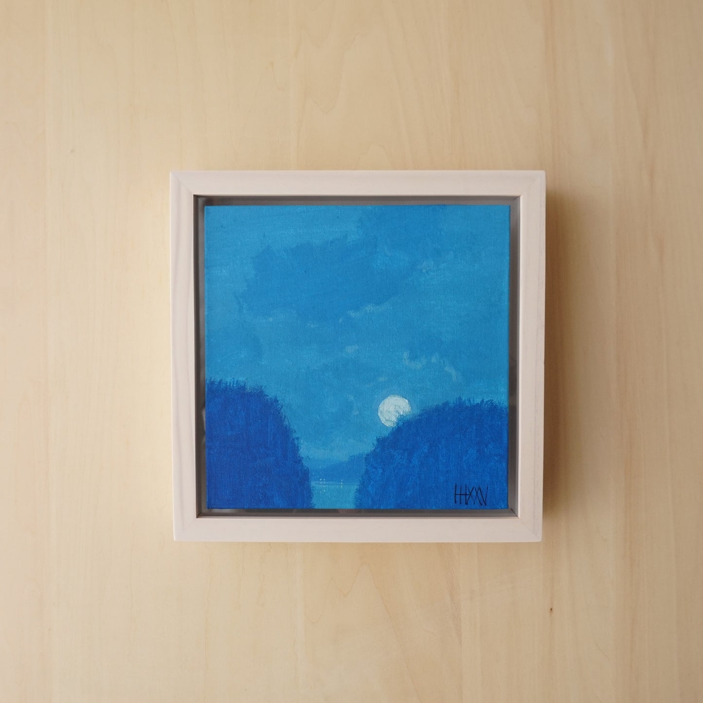 Night of the moon- 18x18cm / Oil painting on canvas panel