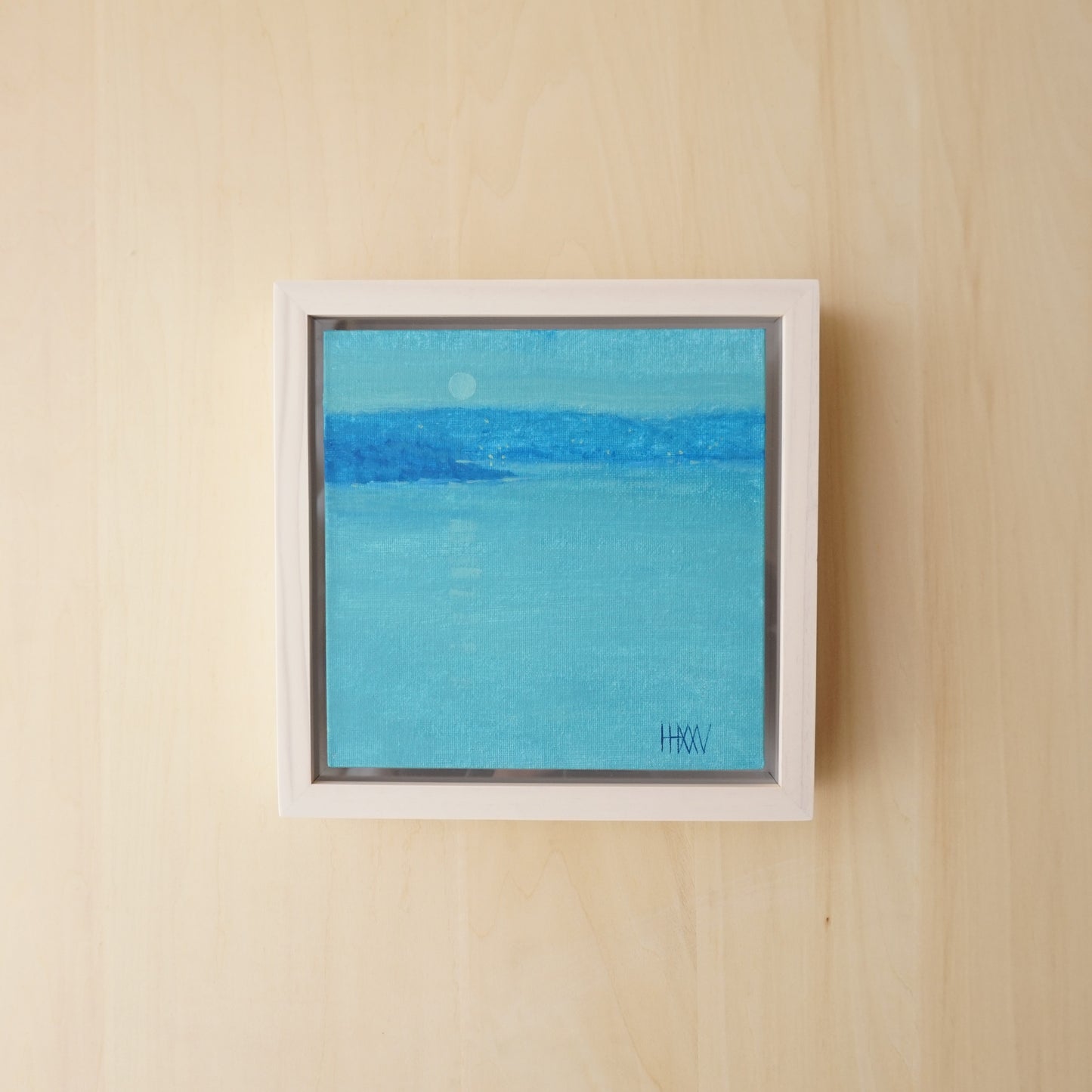 Full moon rising- 18x18cm / Oil painting on canvas panel