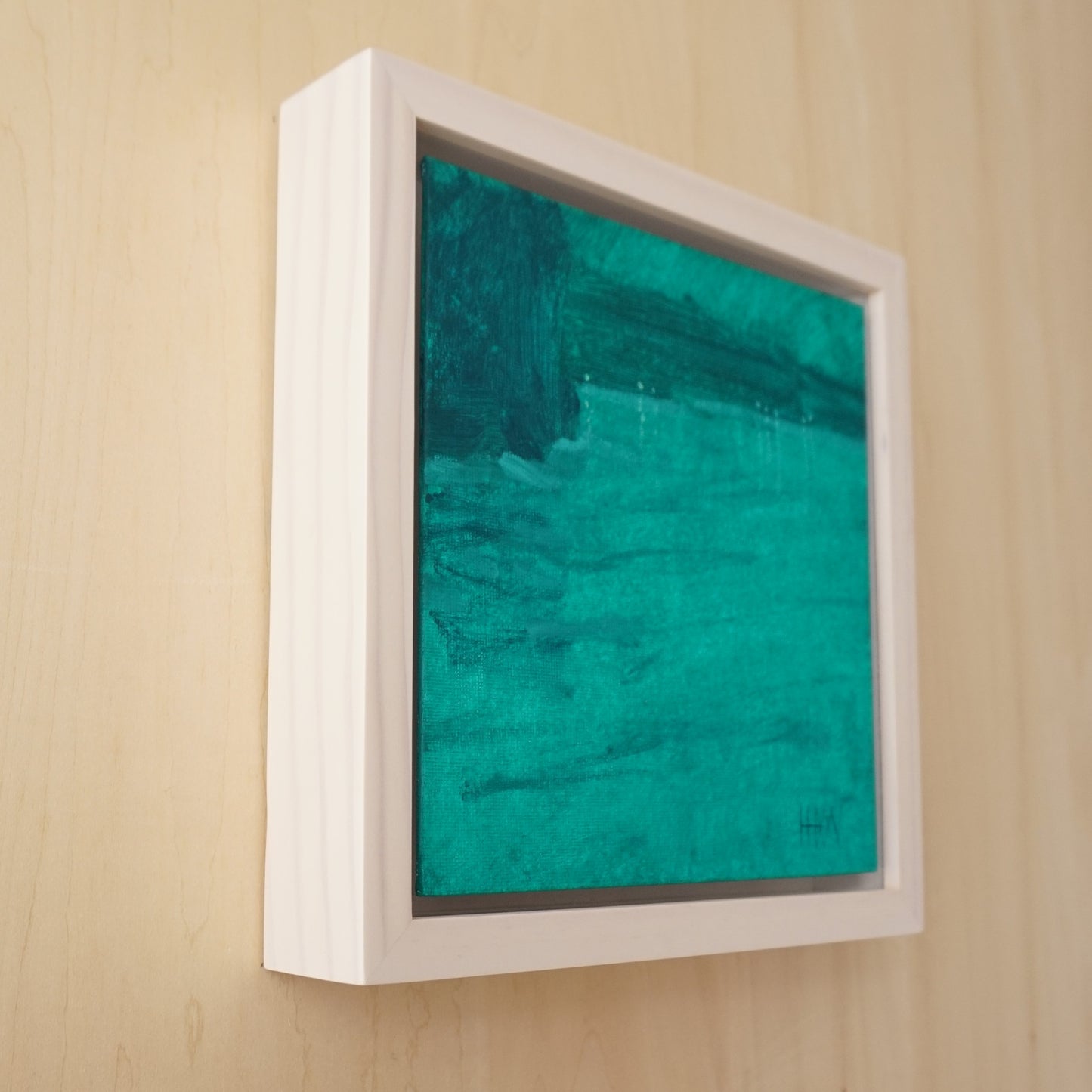 Expression in green- 18x18cm / Oil painting on canvas panel