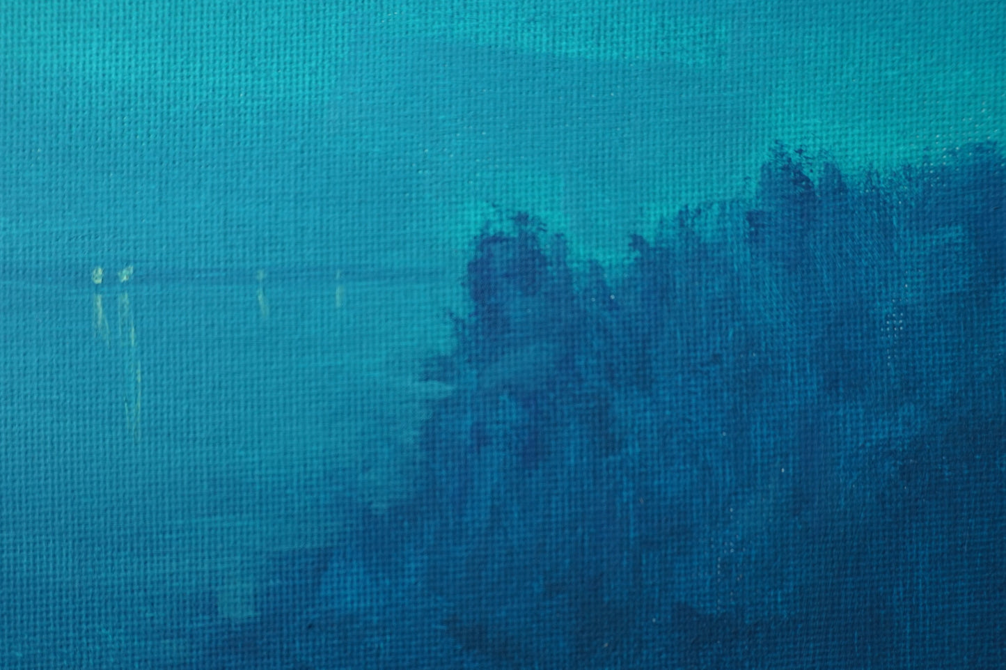 Sweeping sea- 18x18cm / Oil painting on canvas panel