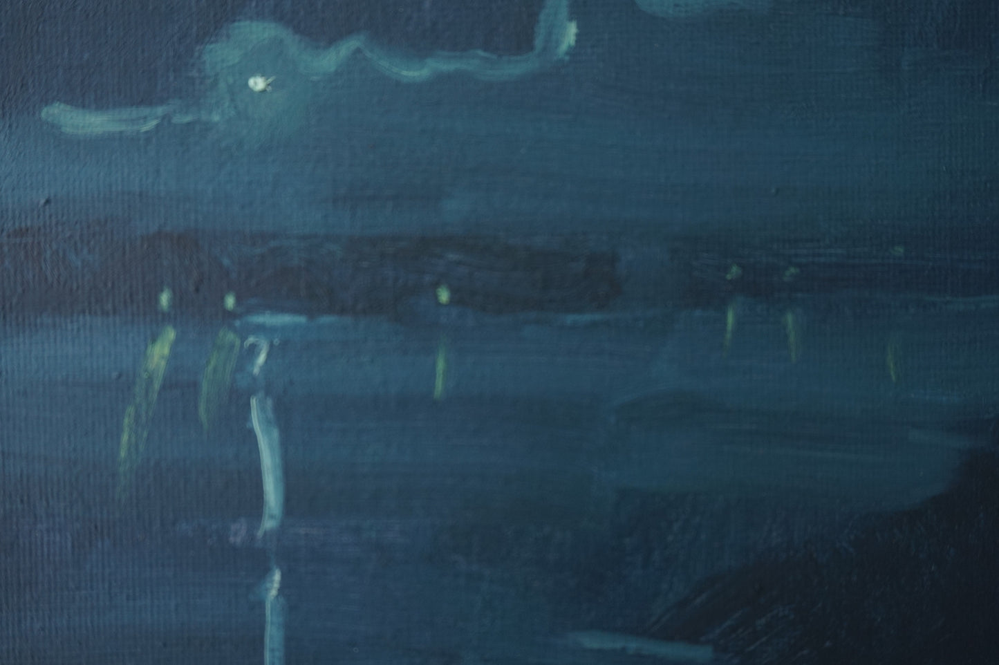 Night-time reflections- 18x18cm / Oil painting on canvas panel