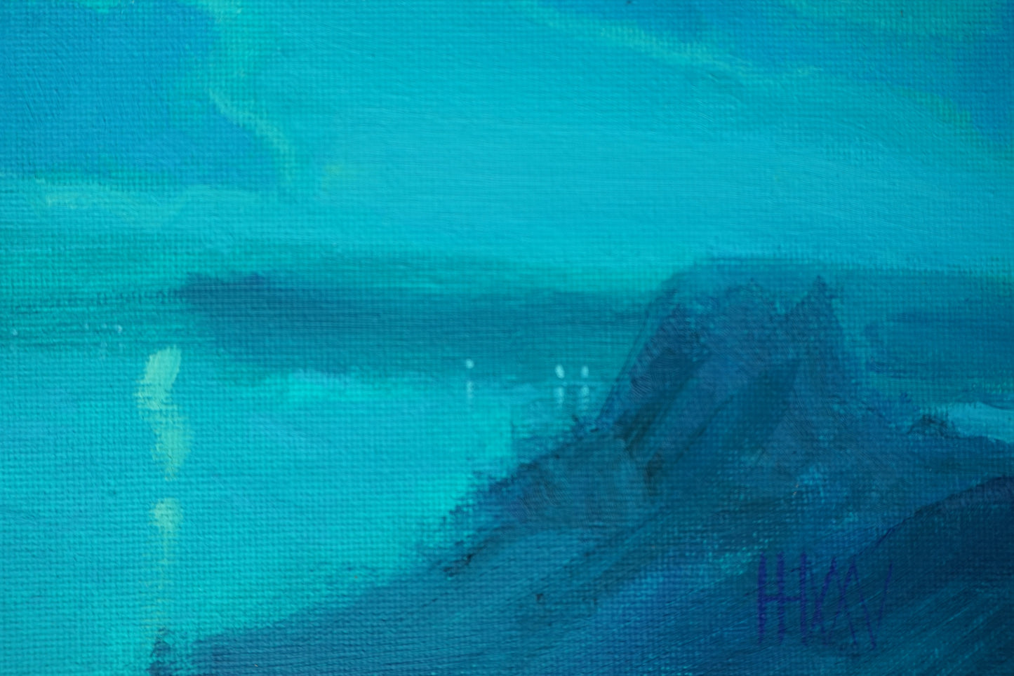 Swimming in the Sky- 18x18cm / Oil painting on canvas panel