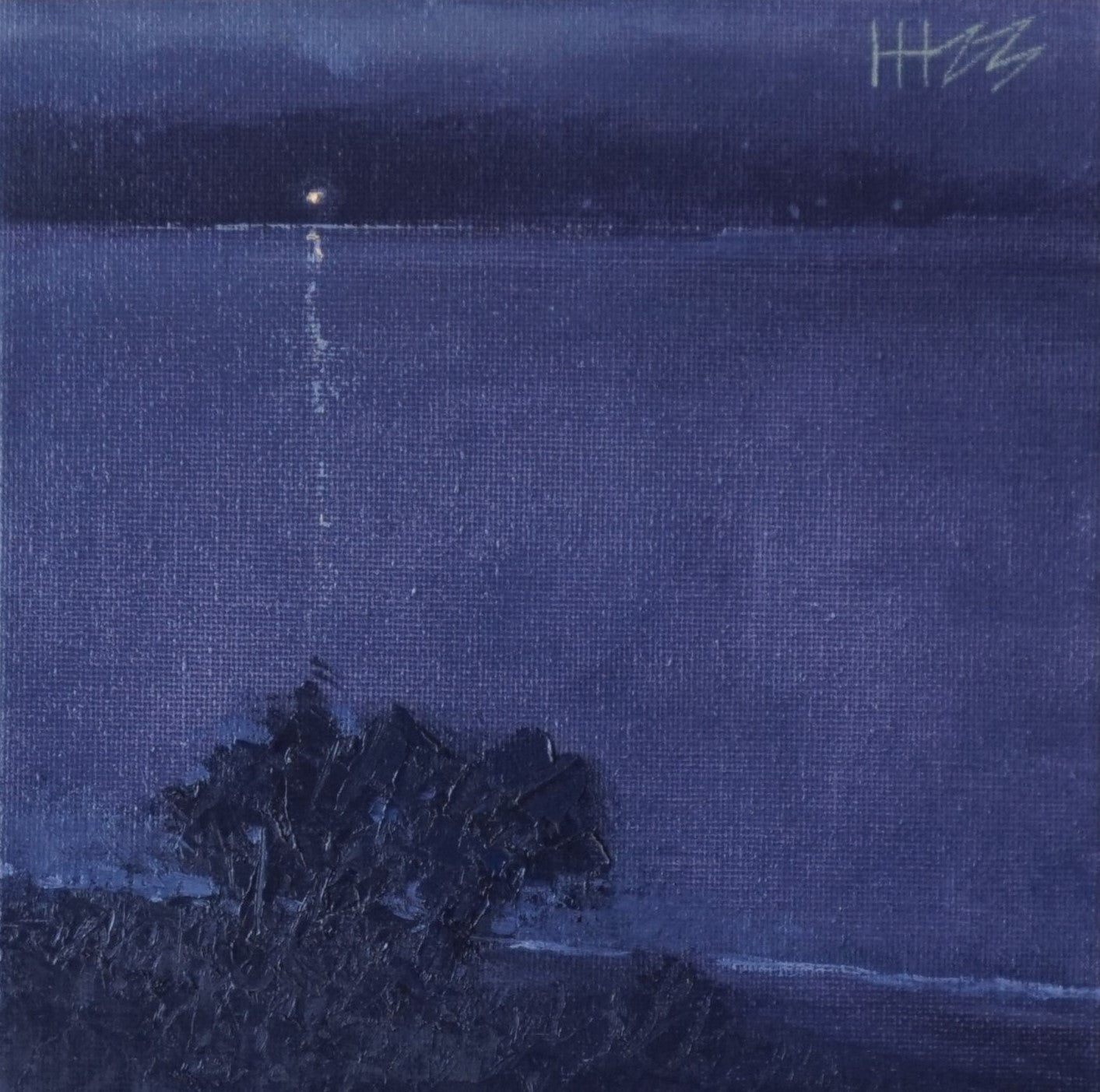 Glow in the dark- 18x18cm / Oil painting on canvas panel