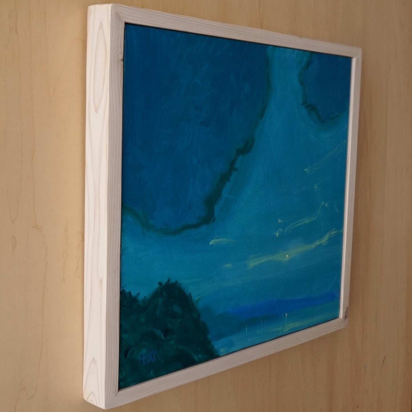 Squiggle Dawn 37x37cm / Oil painting on canvas