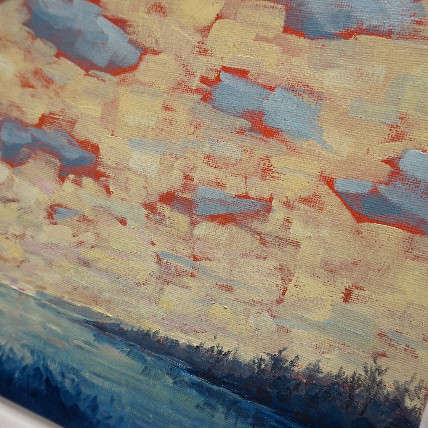 Warm winter sky - 28 x 35.5cm / Oil painting on canvas panel