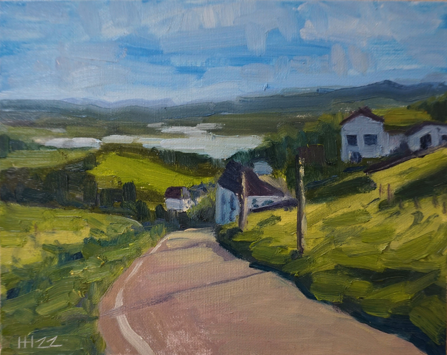 Country drive - 20x25.5cm / Oil painting on canvas panel