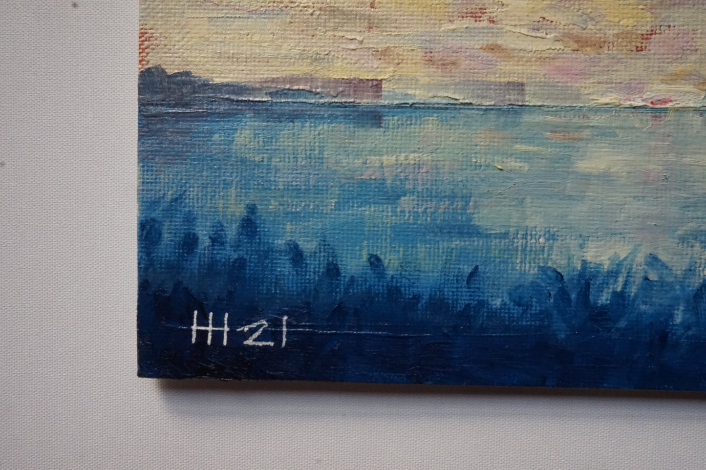 Warm winter sky - 28 x 35.5cm / Oil painting on canvas panel