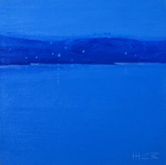 Early morning blues- 18x18cm / Oil painting on canvas panel