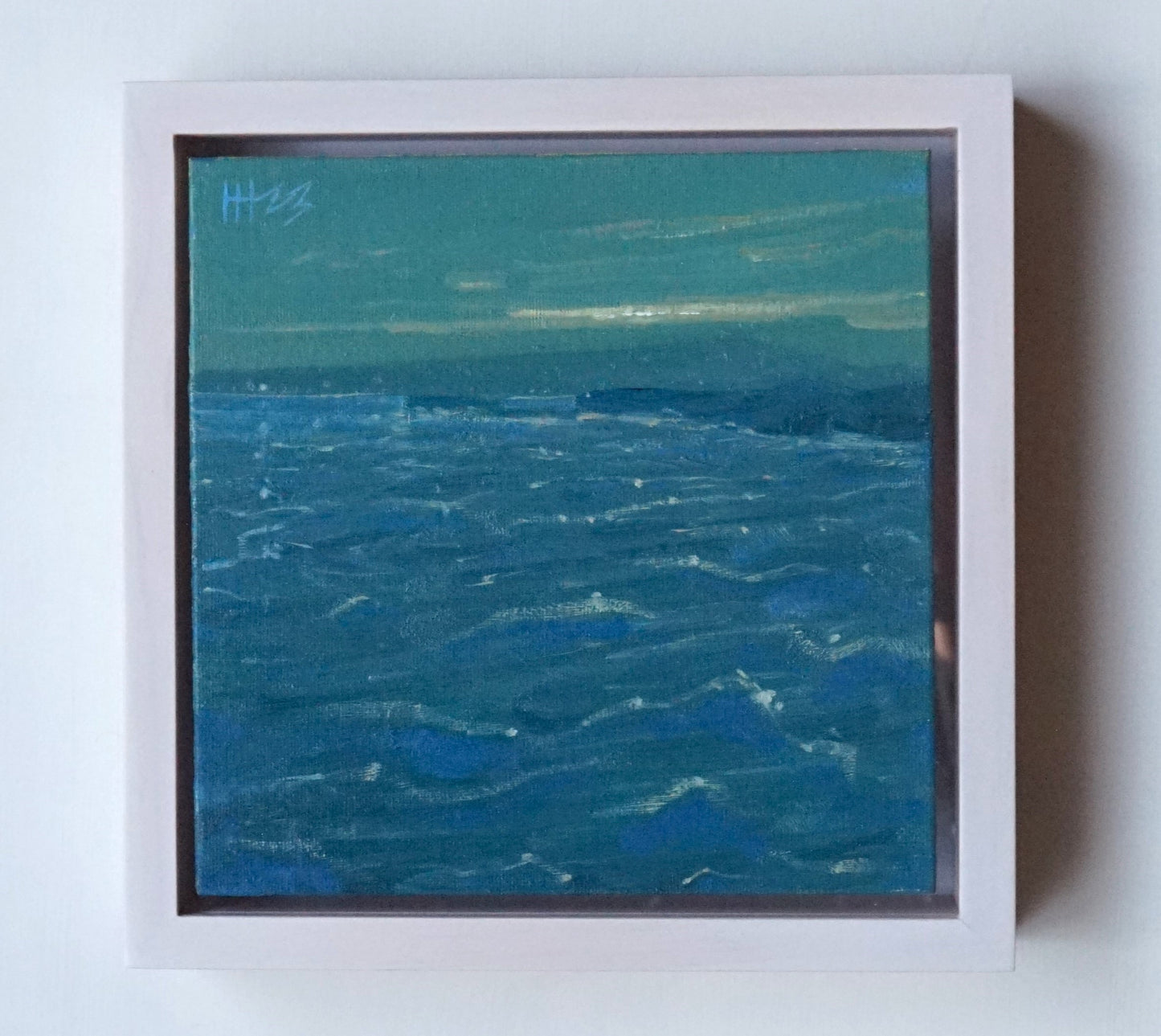 First light dancing on the waves- 18x18cm / Oil painting on canvas panel