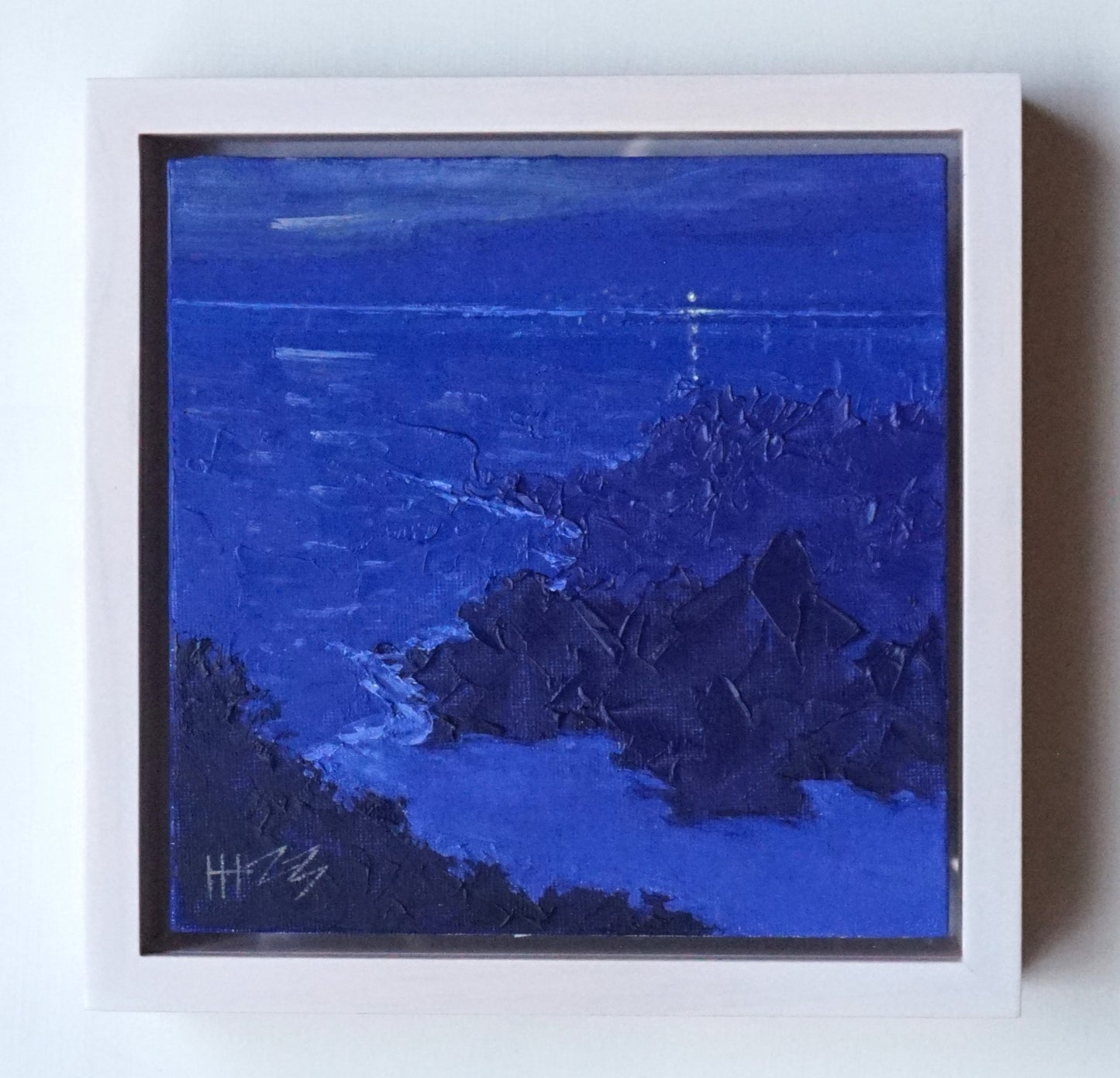 Hidden beach- 18x18cm / Oil painting on canvas panel