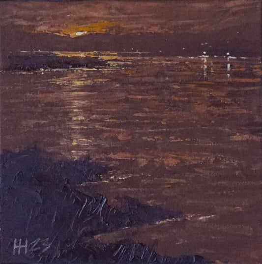 Rich sunset- 18x18cm / Oil painting on canvas panel