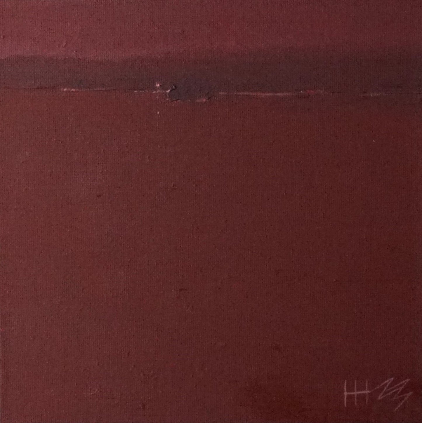 Lonely red- 18x18cm / Oil painting on canvas panel