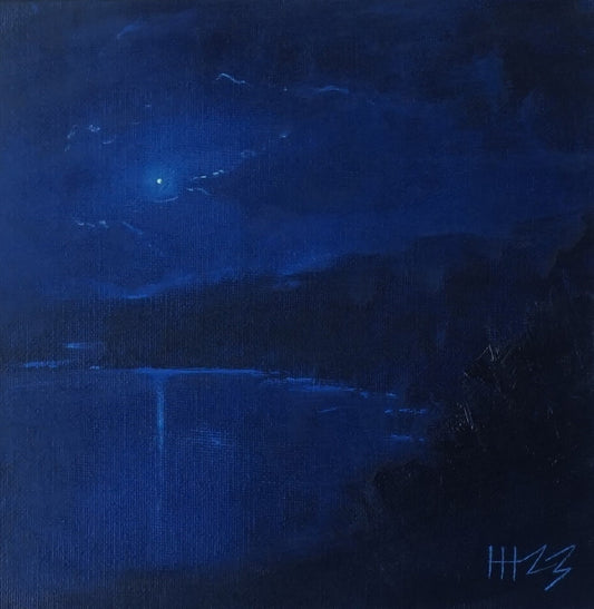 Nocturne observation-20x20cm / Oil painting on canvas panel