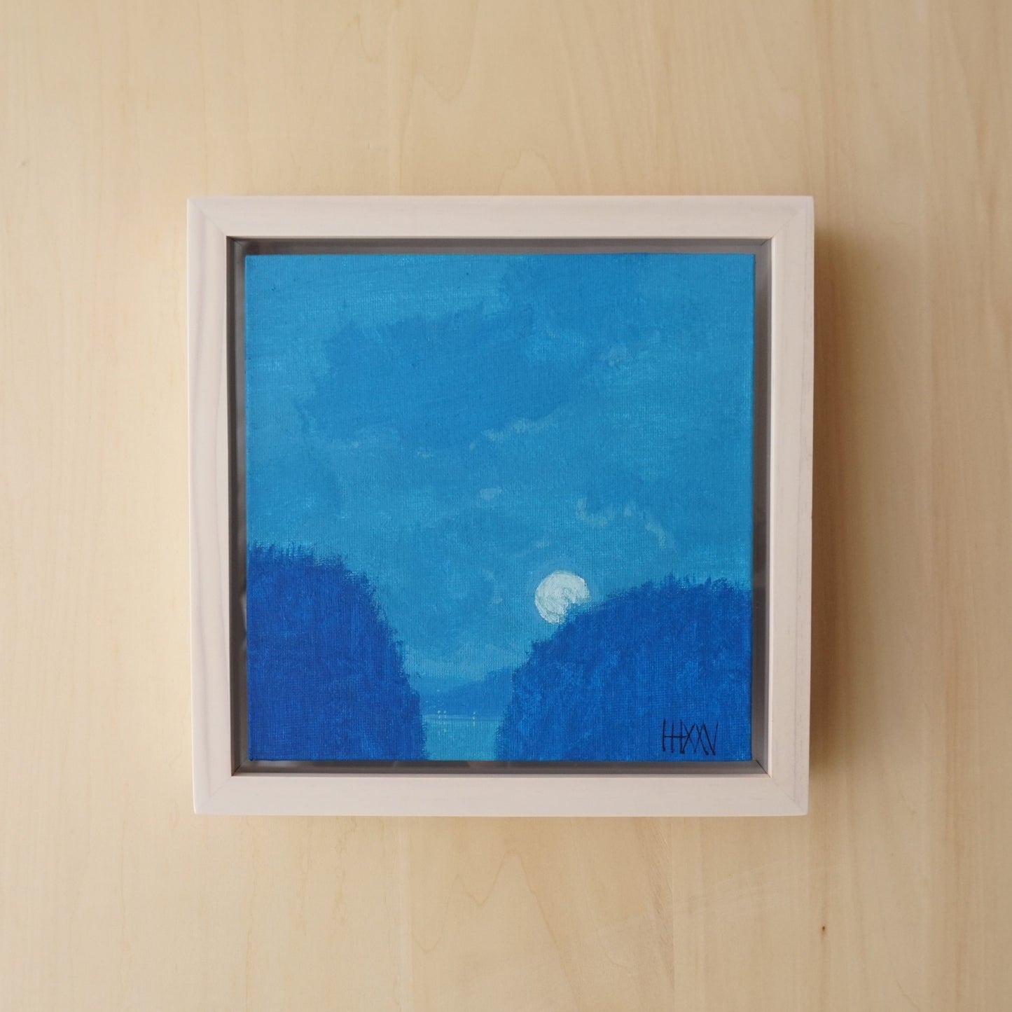Night of the moon- 18x18cm / Oil painting on canvas panel