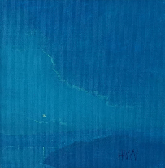 Magic of the moon- 18x18cm / Oil painting on canvas panel