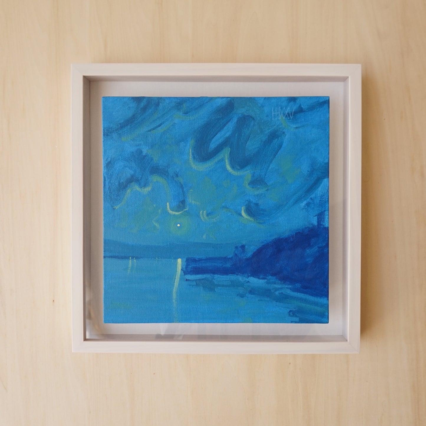 Clean Blue - 25.5x25.5cm / Oil painting on canvas panel