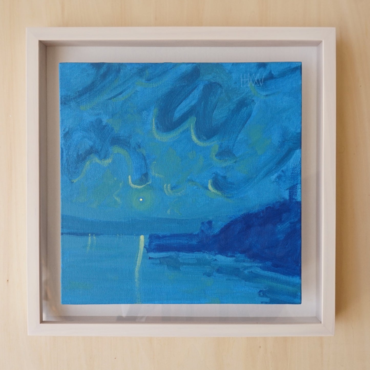 Clean Blue - 25.5x25.5cm / Oil painting on canvas panel