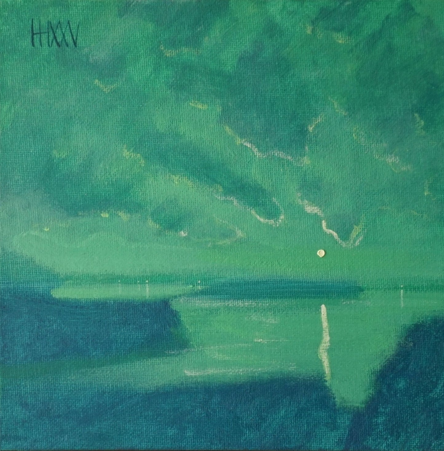 Dreaming of green- 20x20cm / Oil painting on canvas panel